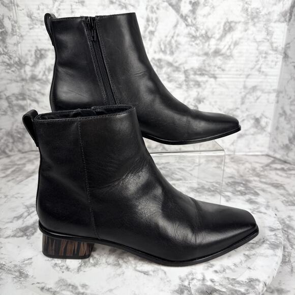 Bernardo Womens Helene Bootie Ankle Boot Size 8 Black Leather Minimalist Capsule - Picture 2 of 8